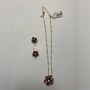 Jewelry Set 2028 Brand Necklace Set Gold Purple Crystal Sparkly Shiny 16” New